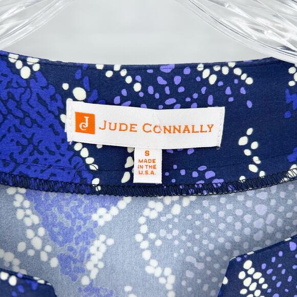 Jude Connally Megan Dress Navy & Cobalt Snakeskin Print Jude Cloth Womens Sz S - Picture 6 of 11